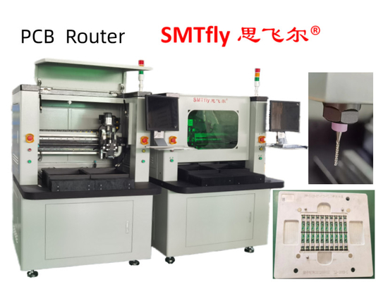 Machine de routage de circuits imprimés avec échangeur coulissant bidirectionnel et outil de séparation automatique