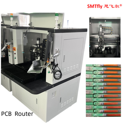 Machine de routage de circuits imprimés avec échangeur coulissant bidirectionnel et outil de séparation automatique
